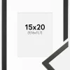 Ramme Galant Sort 15x20 cm - Passepartout Hvid 4x5 inches