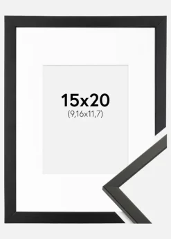 Ramme Galant Sort 15x20 cm - Passepartout Hvid 4x5 inches