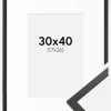 Ramme Galant Sort 30x40 cm - Passepartout Hvid 18x27 cm