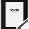 Ramme Galant Sort 35x50 cm - Passepartout Sort 25x35 cm