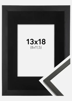 Ramme Galant Sort 13x18 cm - Passepartout Sort 9x12 cm