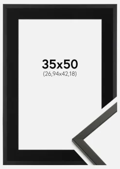 Ramme Galant Sort 35x50 cm - Passepartout Sort 11x17 inches