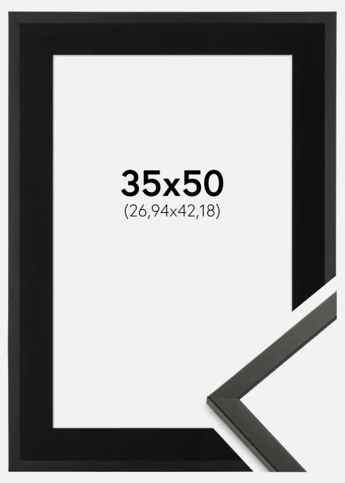 Ramme Galant Sort 35x50 cm - Passepartout Sort 11x17 inches