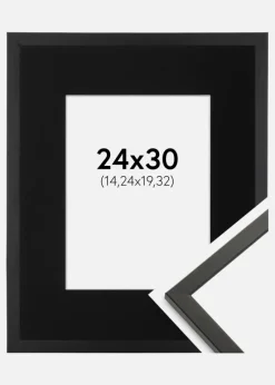 Ramme Galant Sort 24x30 cm - Passepartout Sort 6x8 inches