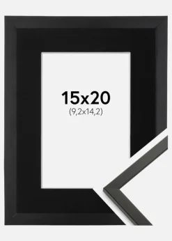 Ramme Galant Sort 15x20 cm - Passepartout Sort 4x6 inches