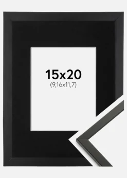 Ramme Galant Sort 15x20 cm - Passepartout Sort 4x5 inches
