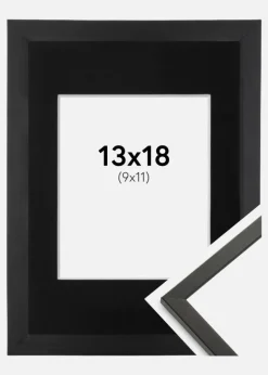 Ramme Galant Sort 13x18 cm - Passepartout Sort 10x12 cm