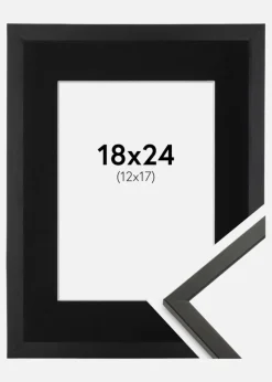 Ramme Galant Sort 18x24 cm - Passepartout Sort 13x18 cm