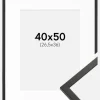 Ramme Galant Sort 40x50 cm - Passepartout Hvid 27,5x37 cm