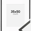 Ramme Galant Sort 35x50 cm - Passepartout Hvid 24x30 cm