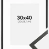 Ramme Galant Sort 30x40 cm - Passepartout Hvid 21x29,7 cm (A4)