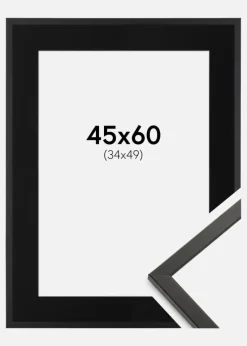 Ramme Galant Sort 45x60 cm - Passepartout Sort 35x50 cm