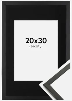 Ramme Galant Sort 20x30 cm - Passepartout Sort 15x21 cm (A5)