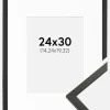 Ramme Galant Sort 24x30 cm - Passepartout Hvid 6x8 inches