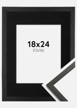 Ramme Galant Sort 18x24 cm - Passepartout Sort 13x17 cm