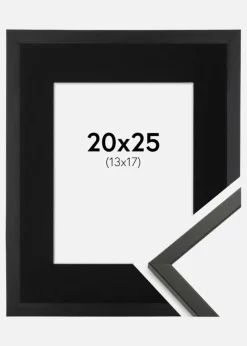Ramme Galant Sort 20x25 cm - Passepartout Sort 14x18 cm