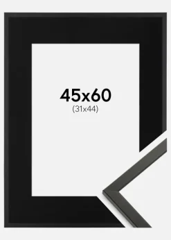 Ramme Galant Sort 45x60 cm - Passepartout Sort 32x45 cm
