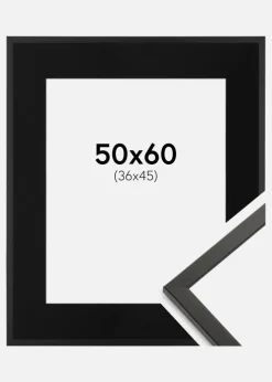 Ramme Galant Sort 50x60 cm - Passepartout Sort 37x46 cm