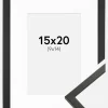Ramme Galant Sort 15x20 cm - Passepartout Hvid 10x15 cm