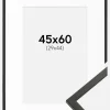 Ramme Galant Sort 45x60 cm - Passepartout Hvid 30x45 cm