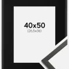 Ramme Galant Sort 40x50 cm - Passepartout Sort 27,5x37 cm