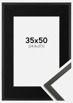 Ramme Galant Sort 35x50 cm - Passepartout Sort 10x15 inches