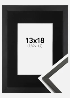 Ramme Galant Sort 13x18 cm - Passepartout Sort 3,5x5 inches