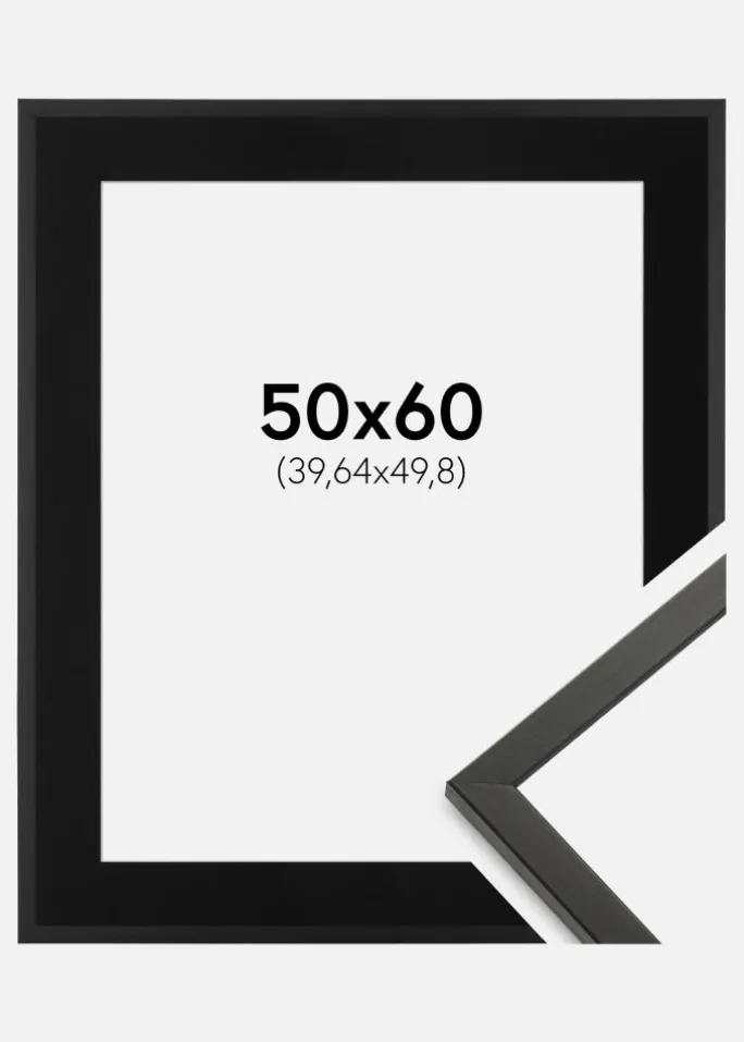 Ramme Galant Sort 50x60 cm - Passepartout Sort 16x20 inches