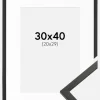 Ramme Galant Sort 30x40 cm - Passepartout Hvid 21x30 cm