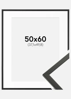 Ramme Galant Sort 50x60 cm - Passepartout Hvid 15x20 inches