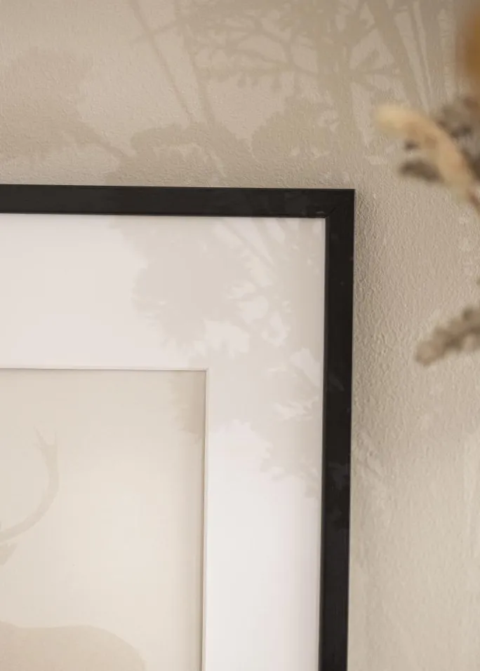 Ramme Galant Sort 50x60 cm - Passepartout Hvid 15x20 inches