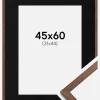 Ramme Galant Valnød 45x60 cm - Passepartout Sort 32x45 cm