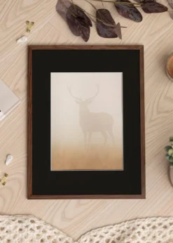 Ramme Galant Valnød 40x60 cm - Passepartout Sort 32,9x48,3 cm (A3+)