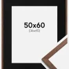 Ramme Galant Valnød 50x60 cm - Passepartout Sort 37x46 cm