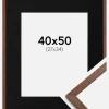 Ramme Galant Valnød 40x50 cm - Passepartout Sort 28x35 cm