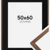 Ramme Galant Valnød 50x60 cm - Passepartout Sort 15x20 inches