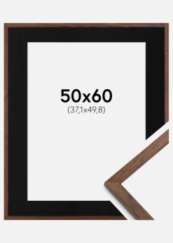Ramme Galant Valnød 50x60 cm - Passepartout Sort 15x20 inches