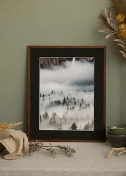 Ramme Galant Valnød 40x60 cm - Passepartout Sort 30x50 cm