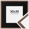 Ramme Galant Valnød 30x30 cm - Passepartout Sort 8x8 inches