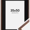 Ramme Galant Valnød 35x50 cm - Passepartout Sort 10x15 inches