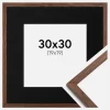 Ramme Galant Valnød 30x30 cm - Passepartout Sort 20x20 cm
