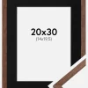 Ramme Galant Valnød 20x30 cm - Passepartout Sort 15x21 cm (A5)