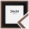 Ramme Galant Valnød 24x24 cm - Passepartout Sort 18x18 cm