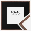 Ramme Galant Valnød 40x40 cm - Passepartout Sort 10x10 inches
