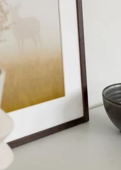 Ramme Galant Valnød 35x50 cm - Passepartout Hvid 25x35 cm