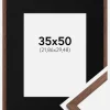 Ramme Galant Valnød 35x50 cm - Passepartout Sort 9x12 inches