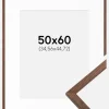Ramme Galant Valnød 50x60 cm - Passepartout Hvid 14x18 inches