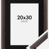 Ramme Globe Espresso 20x30 cm - Passepartout Sort 15x22 cm
