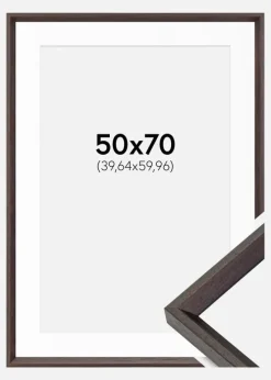 Ramme Globe Espresso 50x70 cm - Passepartout Hvid 16x24 inches