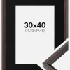 Ramme Globe Espresso 30x40 cm - Passepartout Sort 8x12 inches